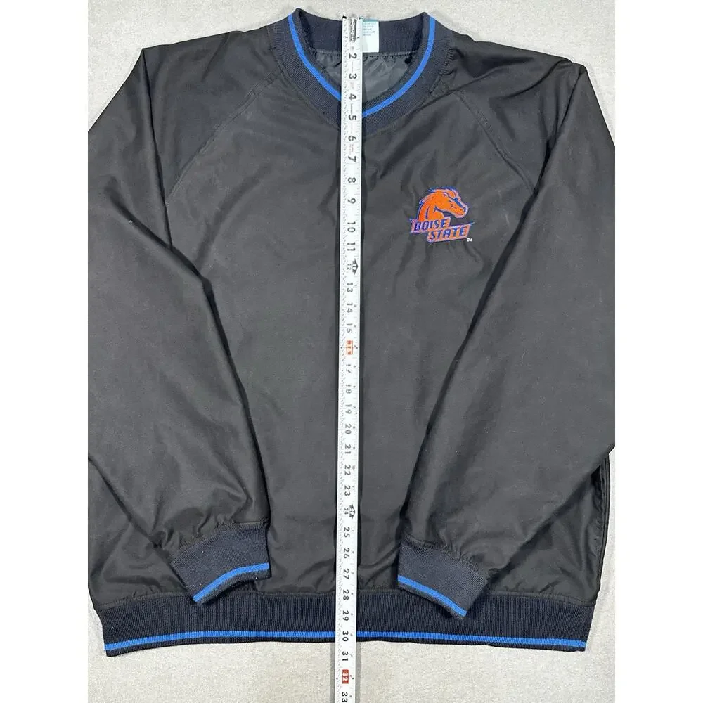 Boise State Broncos Pullover Windbreaker Jacket Men’s XL Black 72 Blue NCAA